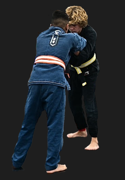 Two girls in jiu-jitsu match